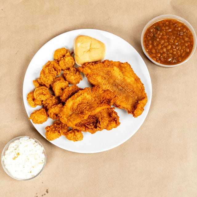 Catfish & Shrimp Plate.